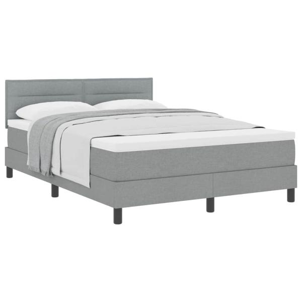 Boxspringbett mit Matratze Hellgrau 140x200 cm Stoff