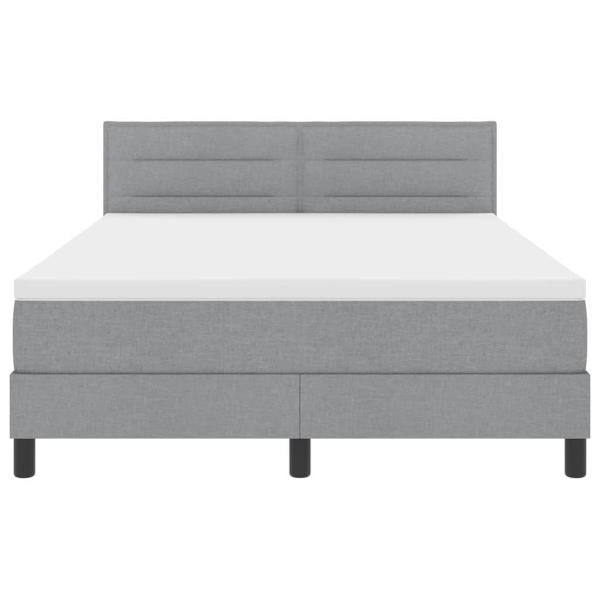 Boxspringbett mit Matratze Hellgrau 140x200 cm Stoff