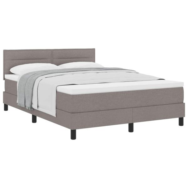Boxspringbett mit Kopfteil Taupe 140 x 200 cm Stoff