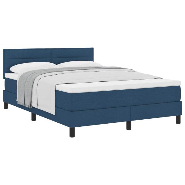 Boxspringbett mit Matratze Blau 160x200 cm Stoff