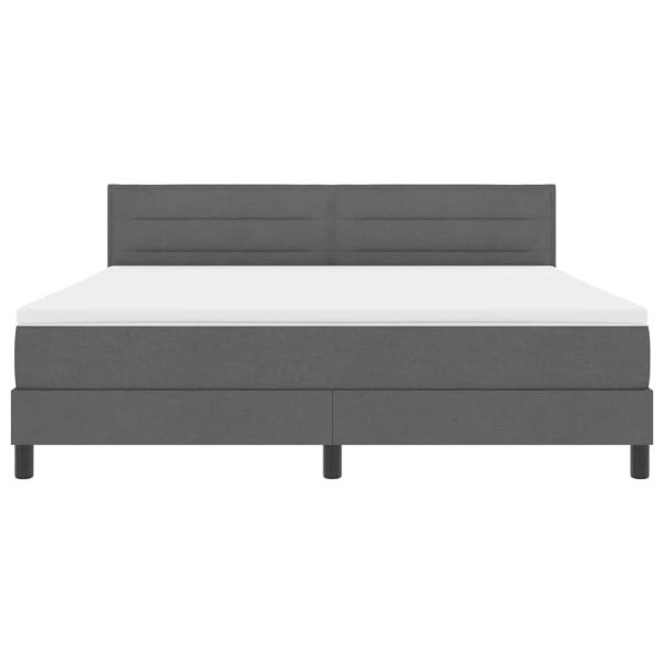 Boxspringbett mit Matratze Dunkelgrau 180x200 cm Stoff