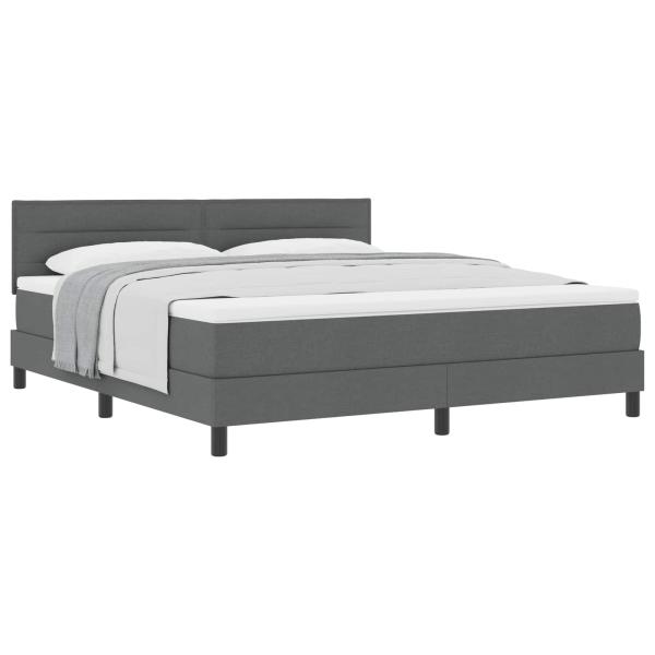 Boxspringbett mit Matratze Dunkelgrau 180x200 cm Stoff