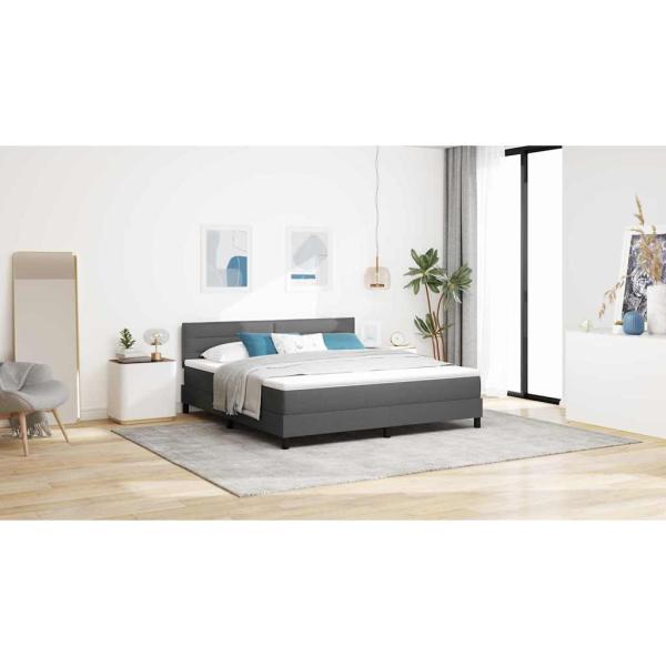 Boxspringbett mit Matratze Dunkelgrau 180x200 cm Stoff