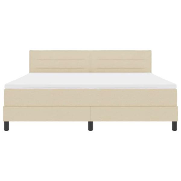 Boxspringbett mit Matratze Creme 180x200 cm Stoff