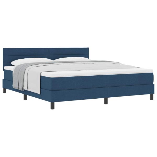 Boxspringbett mit Matratze Blau 180x200 cm Stoff