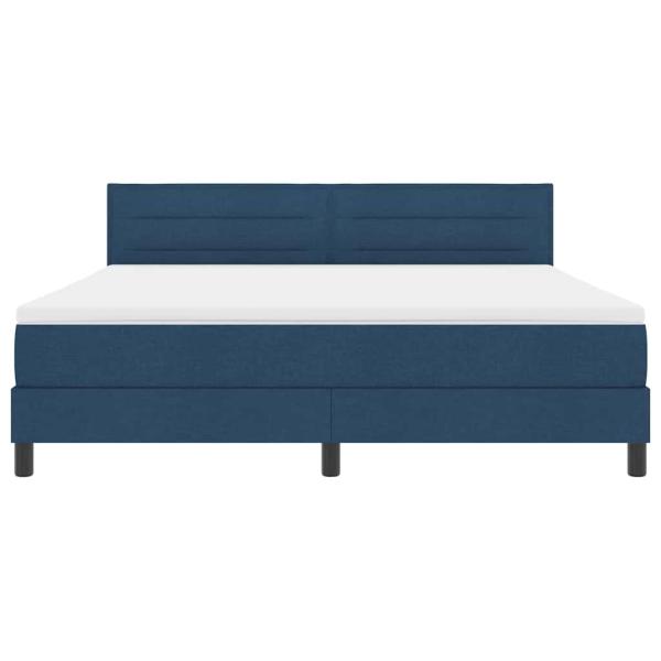 Boxspringbett mit Matratze Blau 180x200 cm Stoff