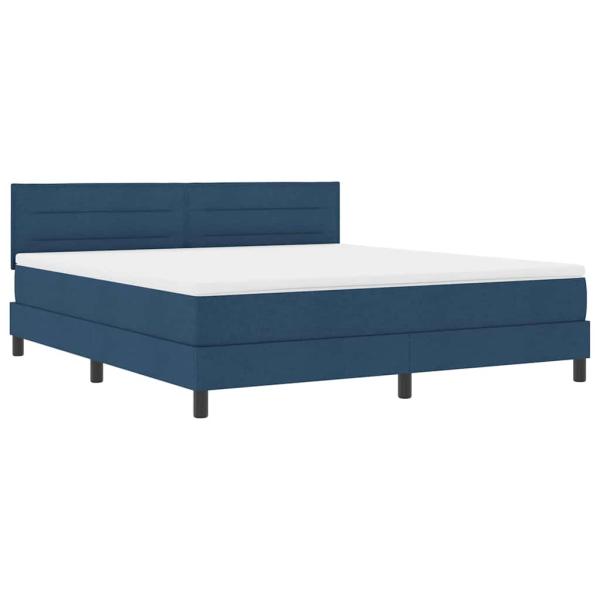 Boxspringbett mit Matratze Blau 180x200 cm Stoff