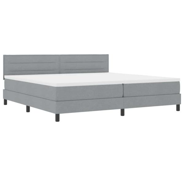 Boxspringbett mit Matratze Hellgrau 200x200 cm Stoff