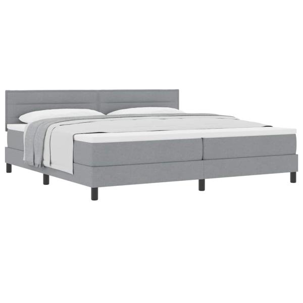 Boxspringbett mit Matratze Hellgrau 200x200 cm Stoff