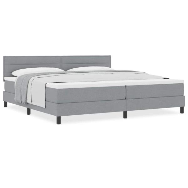 Boxspringbett mit Matratze Hellgrau 200x200 cm Stoff