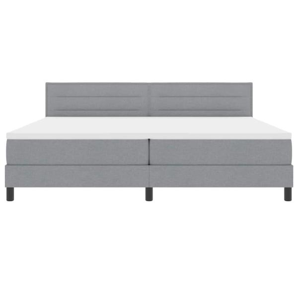 Boxspringbett mit Matratze Hellgrau 200x200 cm Stoff
