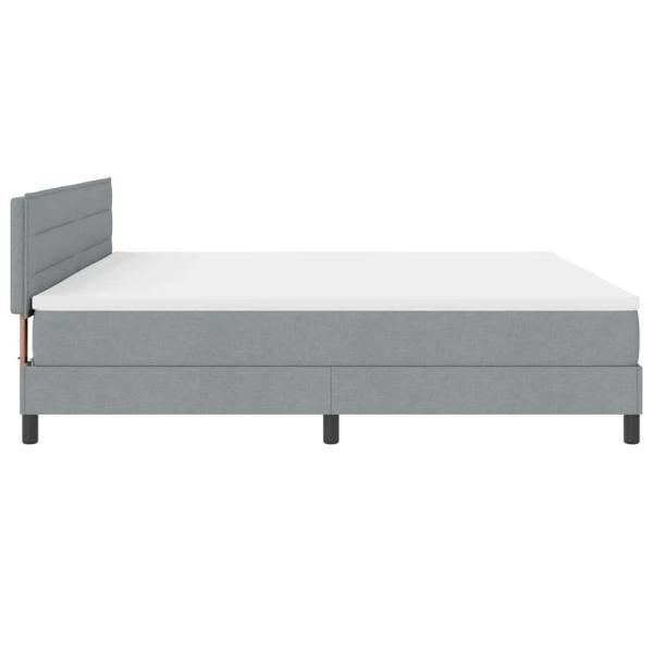 Boxspringbett mit Matratze Hellgrau 200x200 cm Stoff
