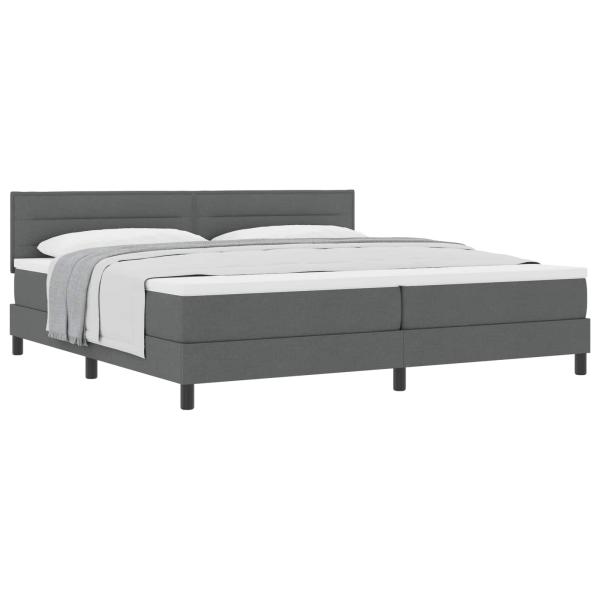 Boxspringbett mit Matratze Dunkelgrau 200x200 cm Stoff