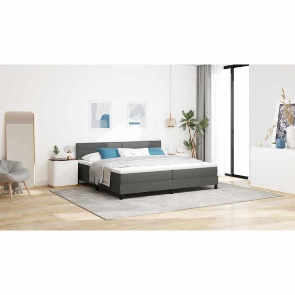 Boxspringbett mit Matratze Dunkelgrau 200x200 cm Stoff