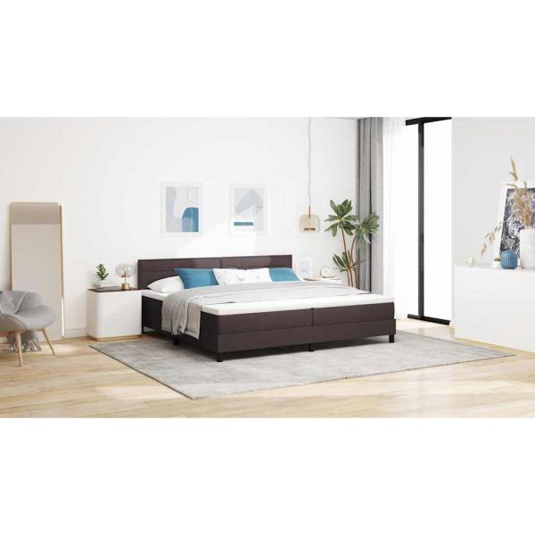 Boxspringbett mit Matratze Dunkelbraun 200x200 cm Stoff
