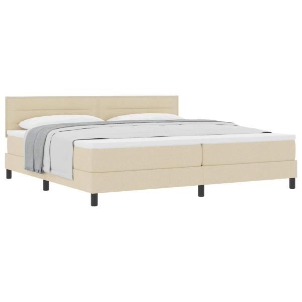 Boxspringbett mit Matratze Creme 200x200 cm Stoff