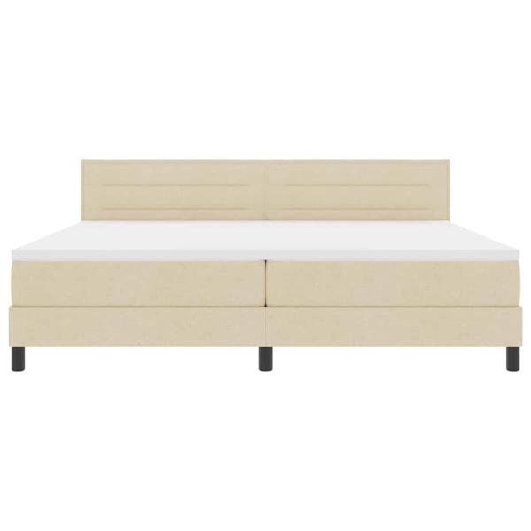 Boxspringbett mit Matratze Creme 200x200 cm Stoff