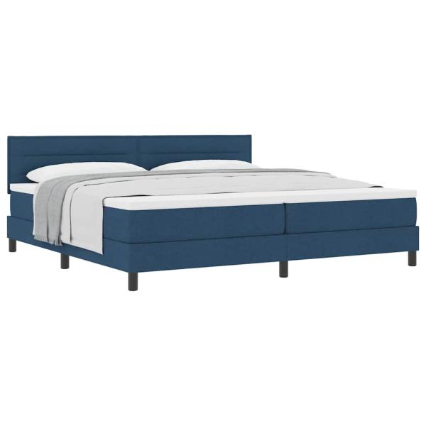 Boxspringbett mit Matratze Blau 200x200 cm Stoff