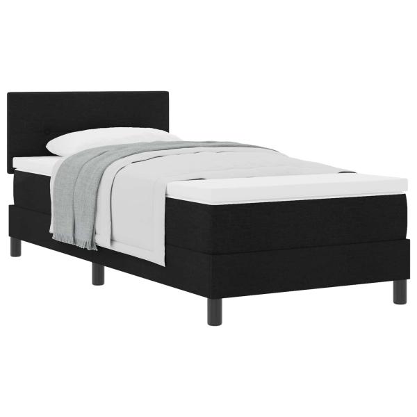 Boxspringbett mit Matratze Schwarz 80x200 cm Stoff
