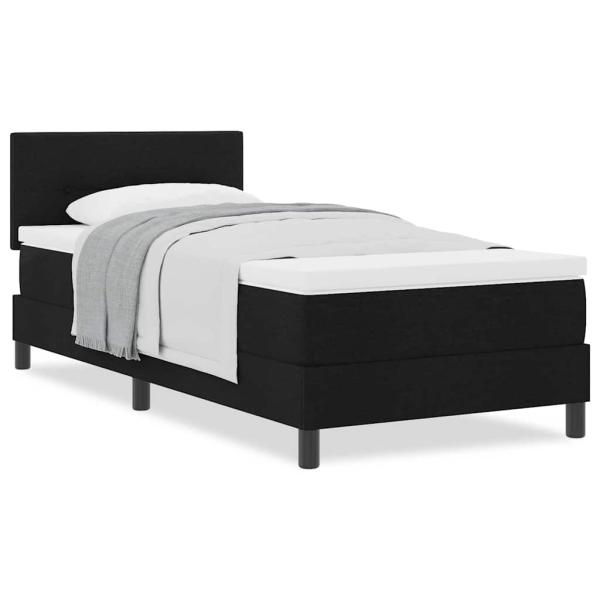 Boxspringbett mit Matratze Schwarz 90x190 cm Stoff