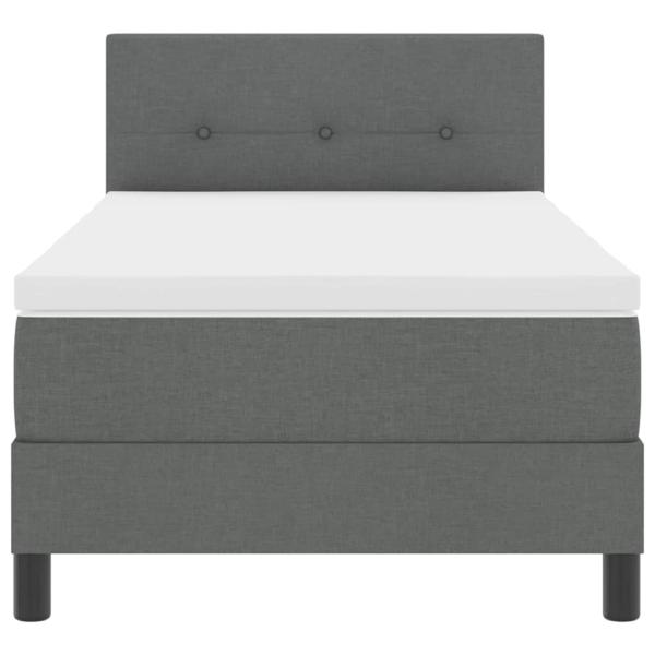 Boxspringbett mit Matratze Dunkelgrau 90x200 cm Stoff