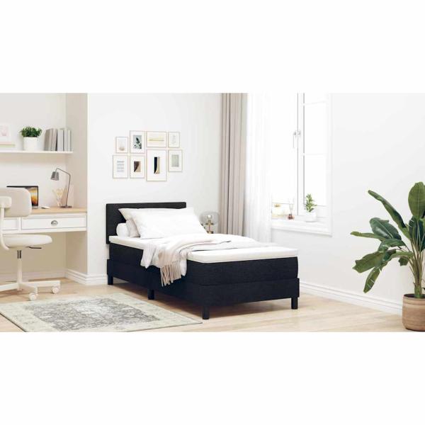 Boxspringbett mit Matratze Schwarz 90x200 cm Stoff