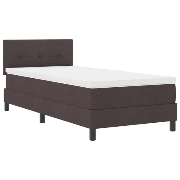 Boxspringbett mit Matratze Dunkelbraun 90x200 cm Stoff