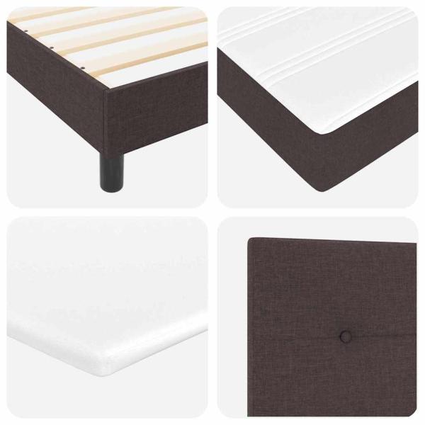 Boxspringbett mit Matratze Dunkelbraun 90x200 cm Stoff