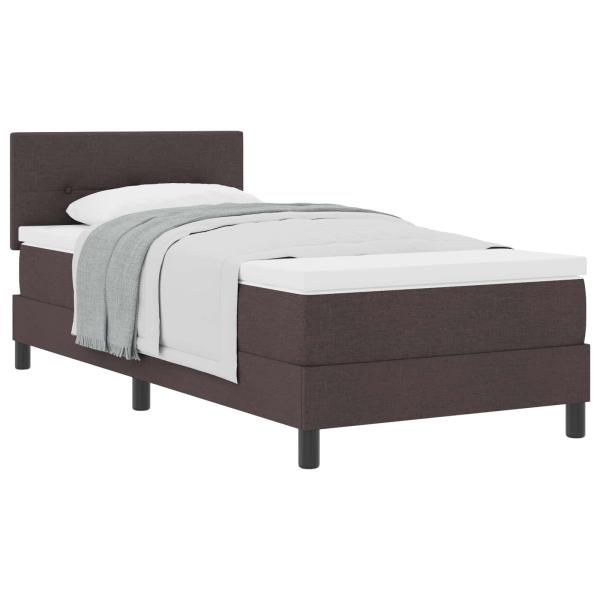 Boxspringbett mit Matratze Dunkelbraun 90x200 cm Stoff