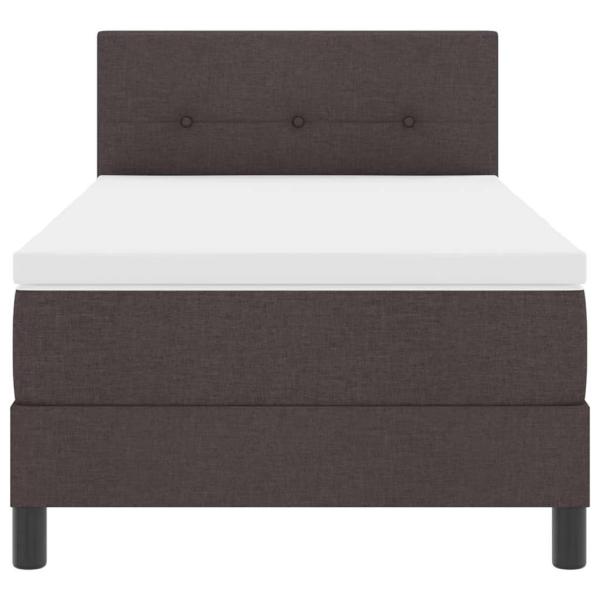 Boxspringbett mit Matratze Dunkelbraun 90x200 cm Stoff