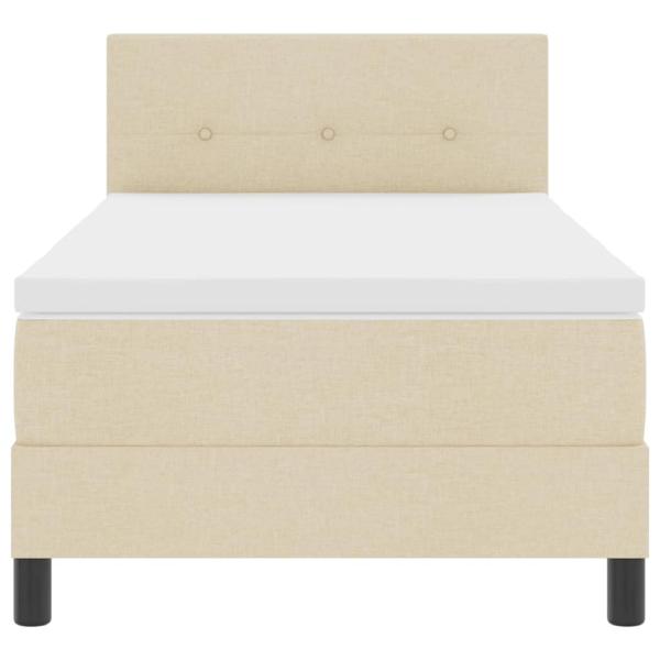 Boxspringbett mit Matratze Creme 100x200 cm Stoff