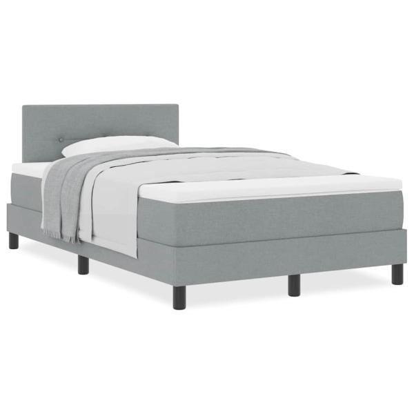 Boxspringbett mit Matratze Hellgrau 120x190 cm Stoff