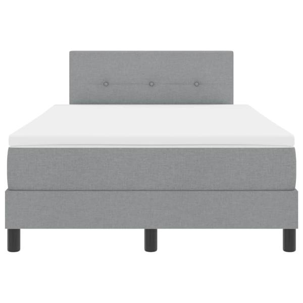 Boxspringbett mit Matratze Hellgrau 120x190 cm Stoff