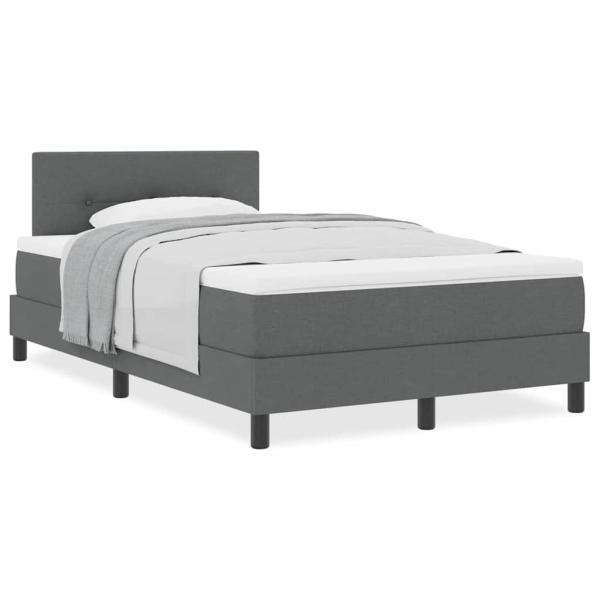 Boxspringbett mit Matratze Dunkelgrau 120x190 cm Stoff