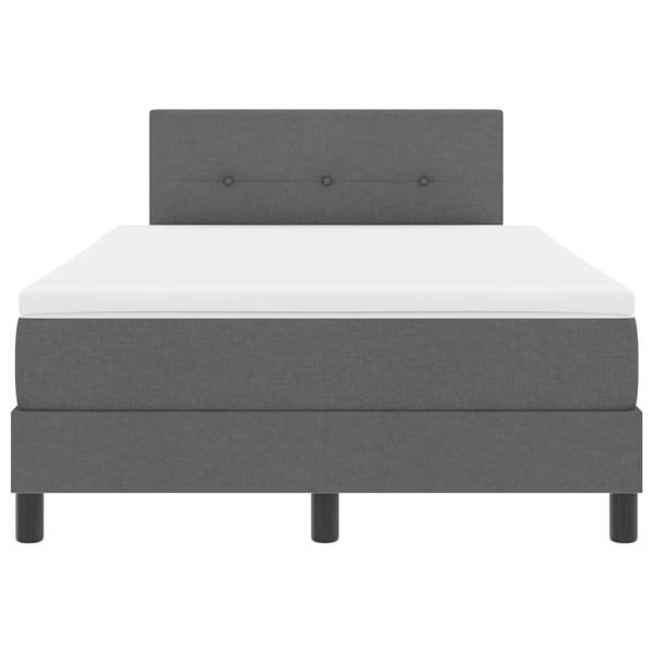 Boxspringbett mit Matratze Dunkelgrau 120x190 cm Stoff