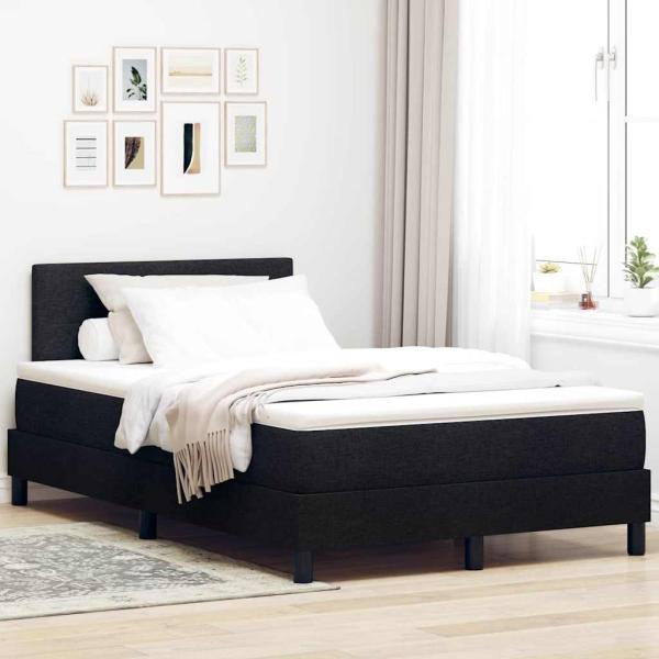 ARDEBO.de - Boxspringbett mit Matratze Schwarz 120x200 cm Stoff
