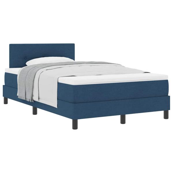 Boxspringbett mit Matratze Blau 120x200 cm Stoff