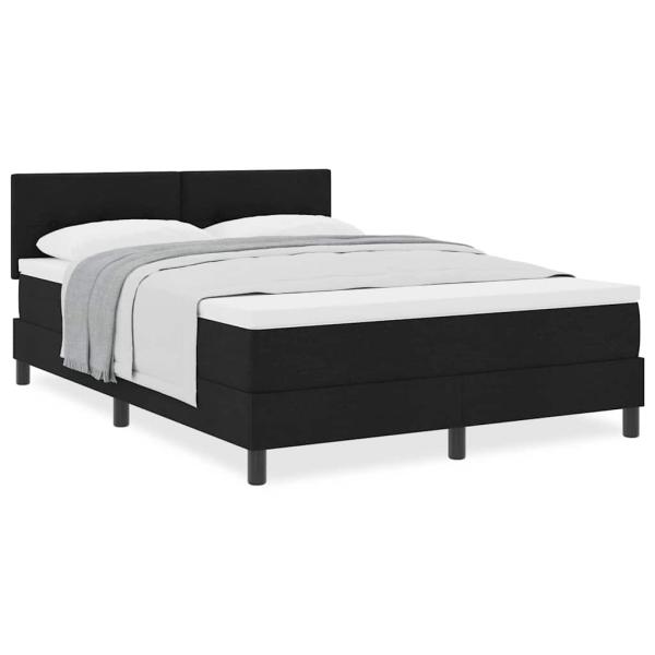 Boxspringbett mit Matratze Schwarz 140x190 cm Stoff