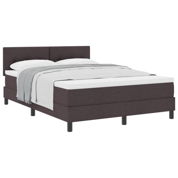 Boxspringbett mit Matratze Dunkelbraun 140x190 cm Stoff