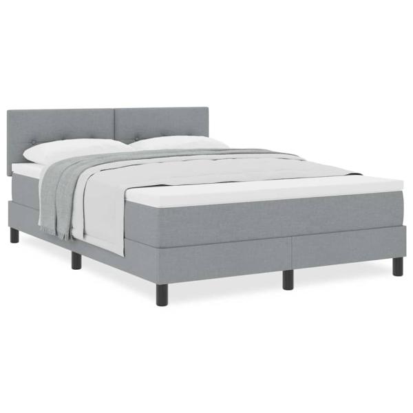Boxspringbett mit Matratze Hellgrau 140x200 cm Stoff