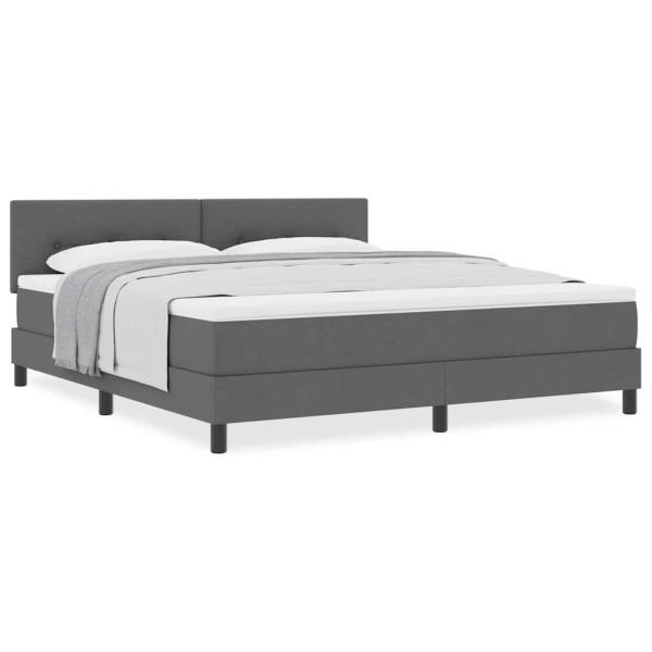 Boxspringbett mit Matratze Dunkelgrau 180x200 cm Stoff