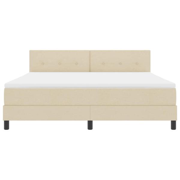 Boxspringbett mit Matratze Creme 180x200 cm Stoff