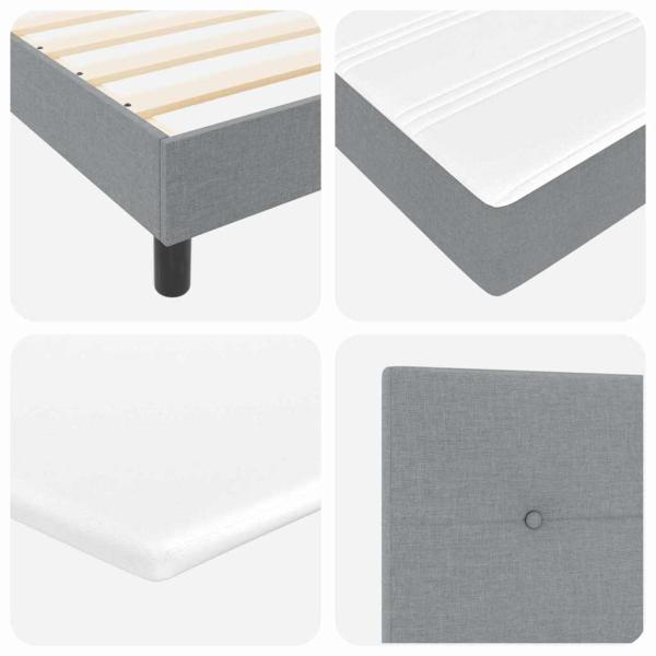 Boxspringbett mit Matratze Hellgrau 200x200 cm Stoff