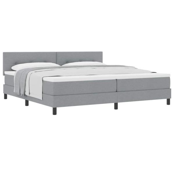 Boxspringbett mit Matratze Hellgrau 200x200 cm Stoff