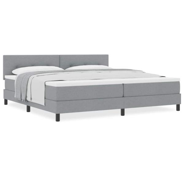 Boxspringbett mit Matratze Hellgrau 200x200 cm Stoff