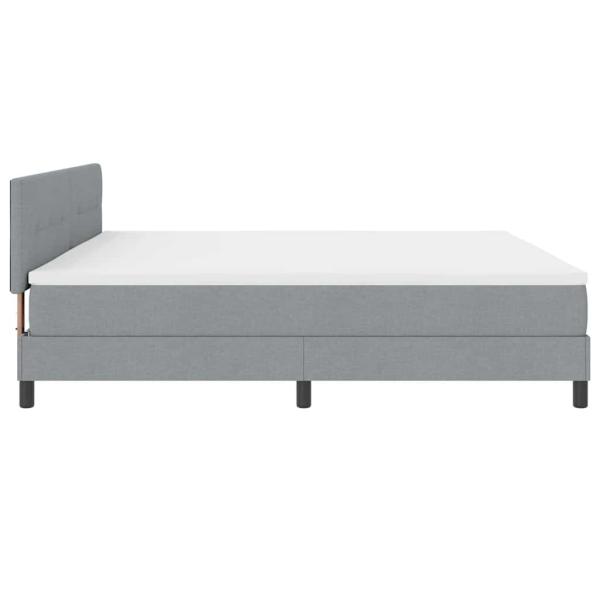 Boxspringbett mit Matratze Hellgrau 200x200 cm Stoff