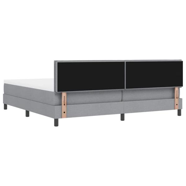 Boxspringbett mit Matratze Hellgrau 200x200 cm Stoff