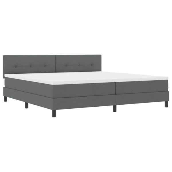 Boxspringbett mit Matratze Dunkelgrau 200x200 cm Stoff