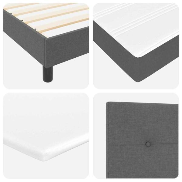 Boxspringbett mit Matratze Dunkelgrau 200x200 cm Stoff