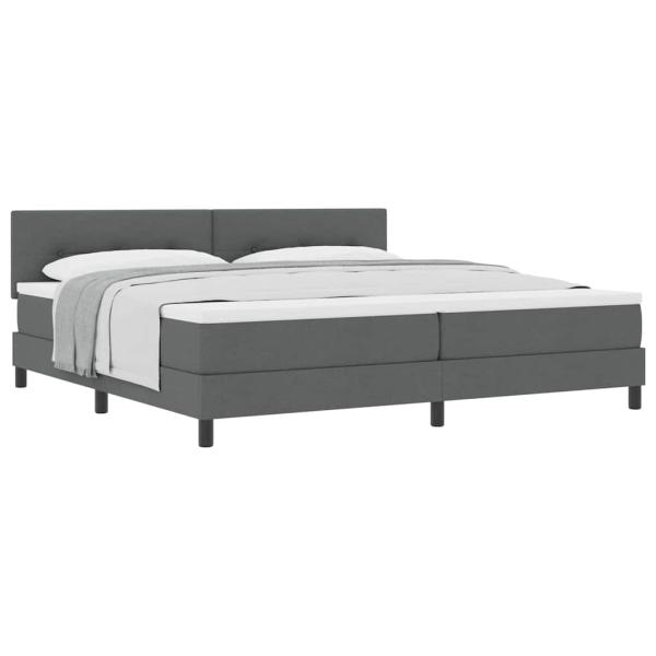 Boxspringbett mit Matratze Dunkelgrau 200x200 cm Stoff